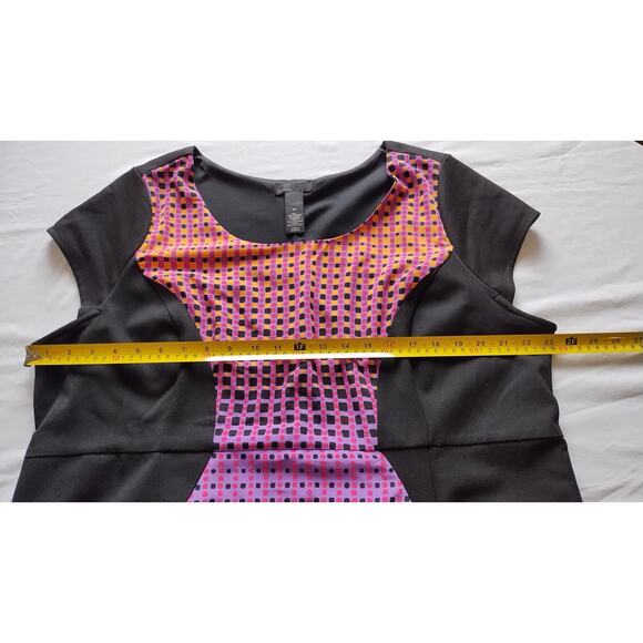 Lane Bryant Black Orange Purple Pink  Cap Sleeve Dress Size 20 - Picture 8 of 12